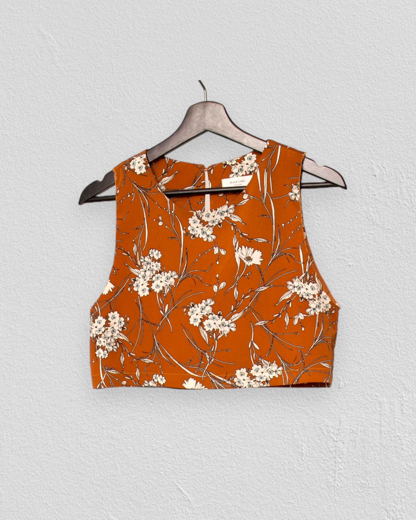 Silk Floral Print Crop Top